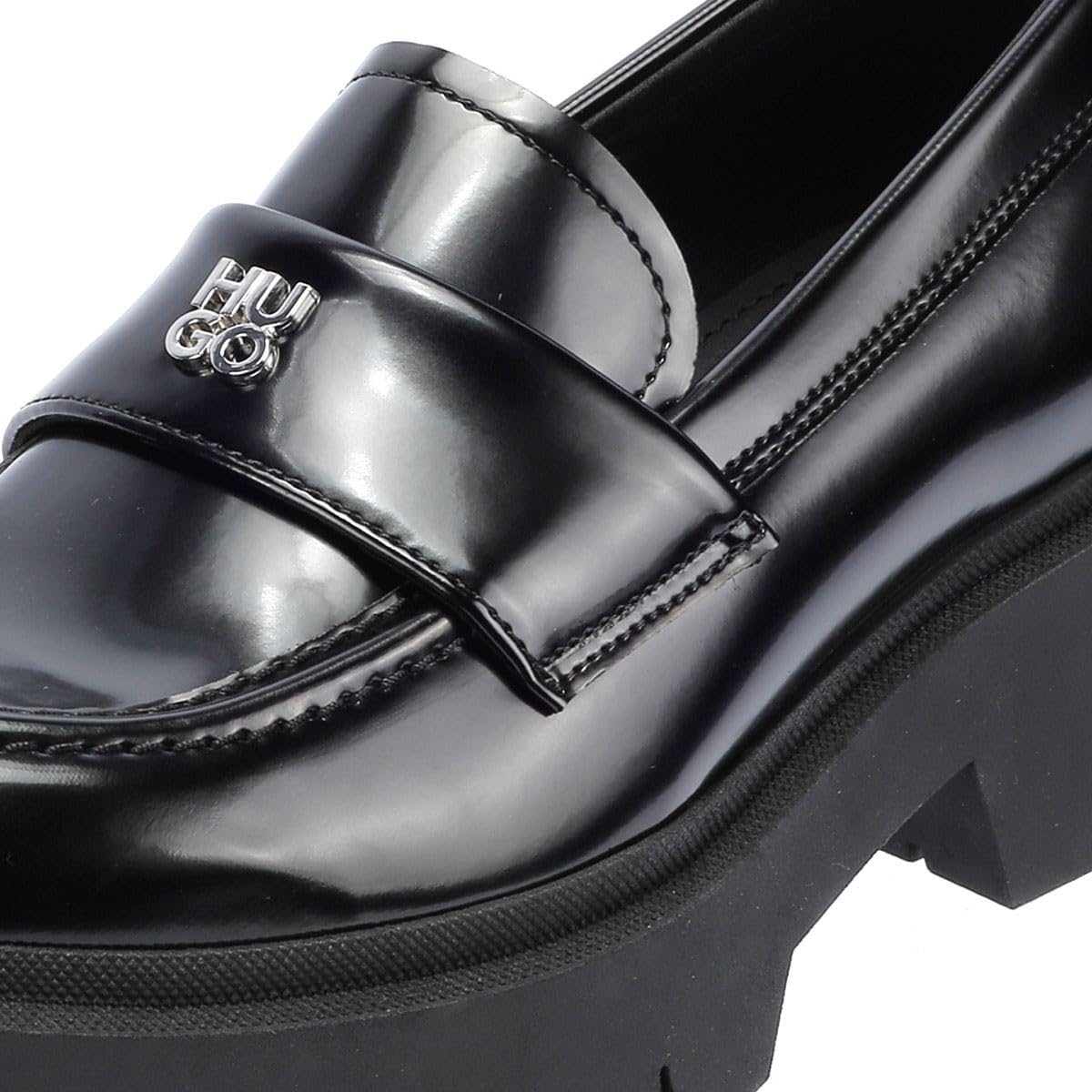 HUGO Kris_Loafer_BRPU, Mocasines Planos Mujer, Black, 41 EU