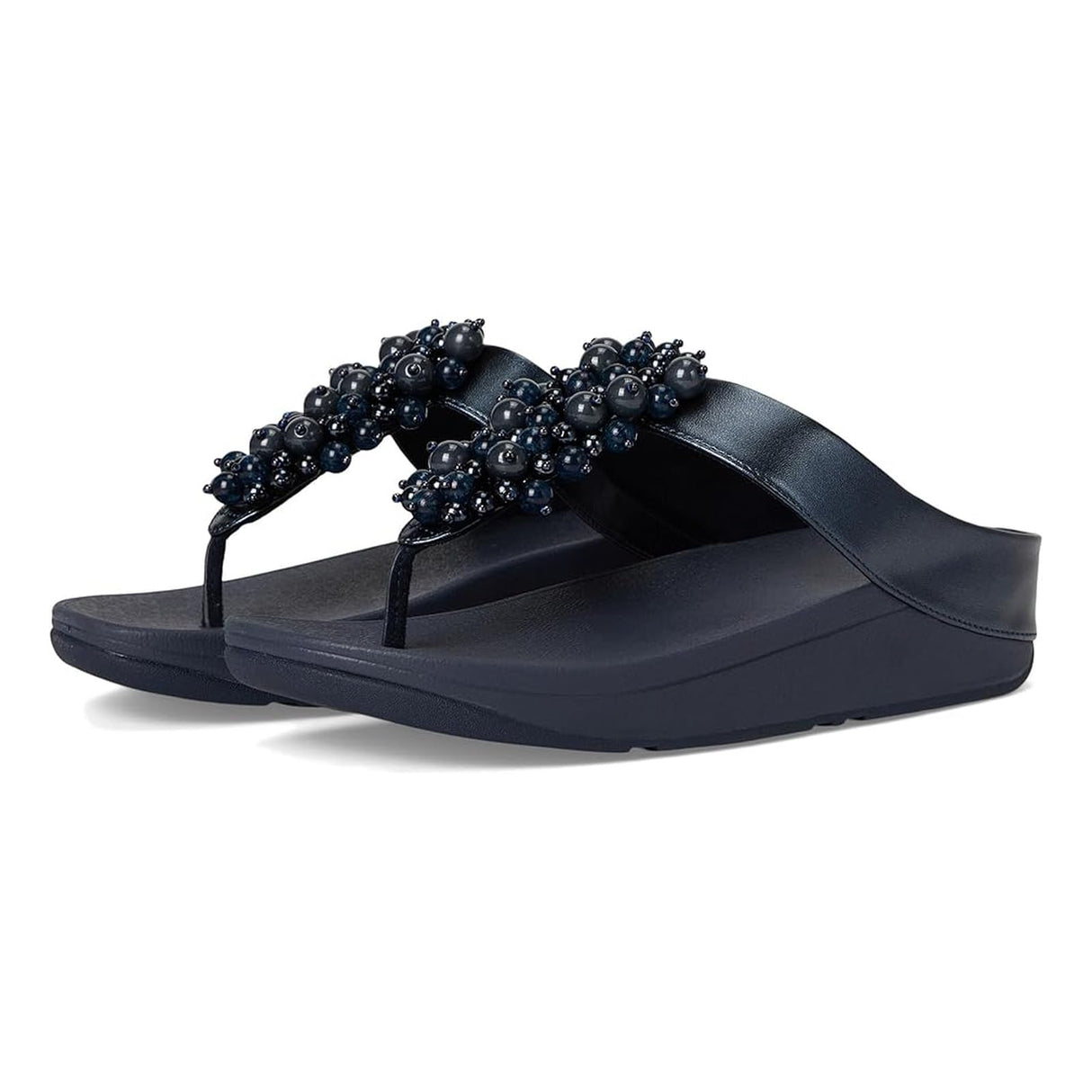 Fitflop Fino Bauble-Bead Toe-Post Sandals, Sandalia Mujer, Navy, 38 EU