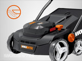WORX Nitro WG855E.9 - Escarificador de batería y aireador de césped (hasta 400 ㎡, Ancho de Trabajo de 36 cm, Motor sin escobillas, 4 Niveles de Ajuste de Altura, Incluye Bolsa de Hierba de 40 L, sin