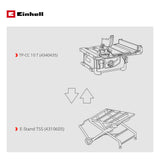 Original Einhell Bastidor inferior de sierra E-Stand TSS (bastidor inferior para sierras circulares de mesa, plegable, asa de transporte, ruedas, construcción de acero robusta, colocación estable)