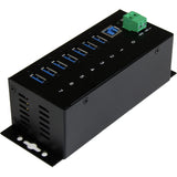 StarTech.com ST7300USBME - Hub ladrón USB 3.0 de 7 Puertos Industrial con Fuente de alimentación, Negro