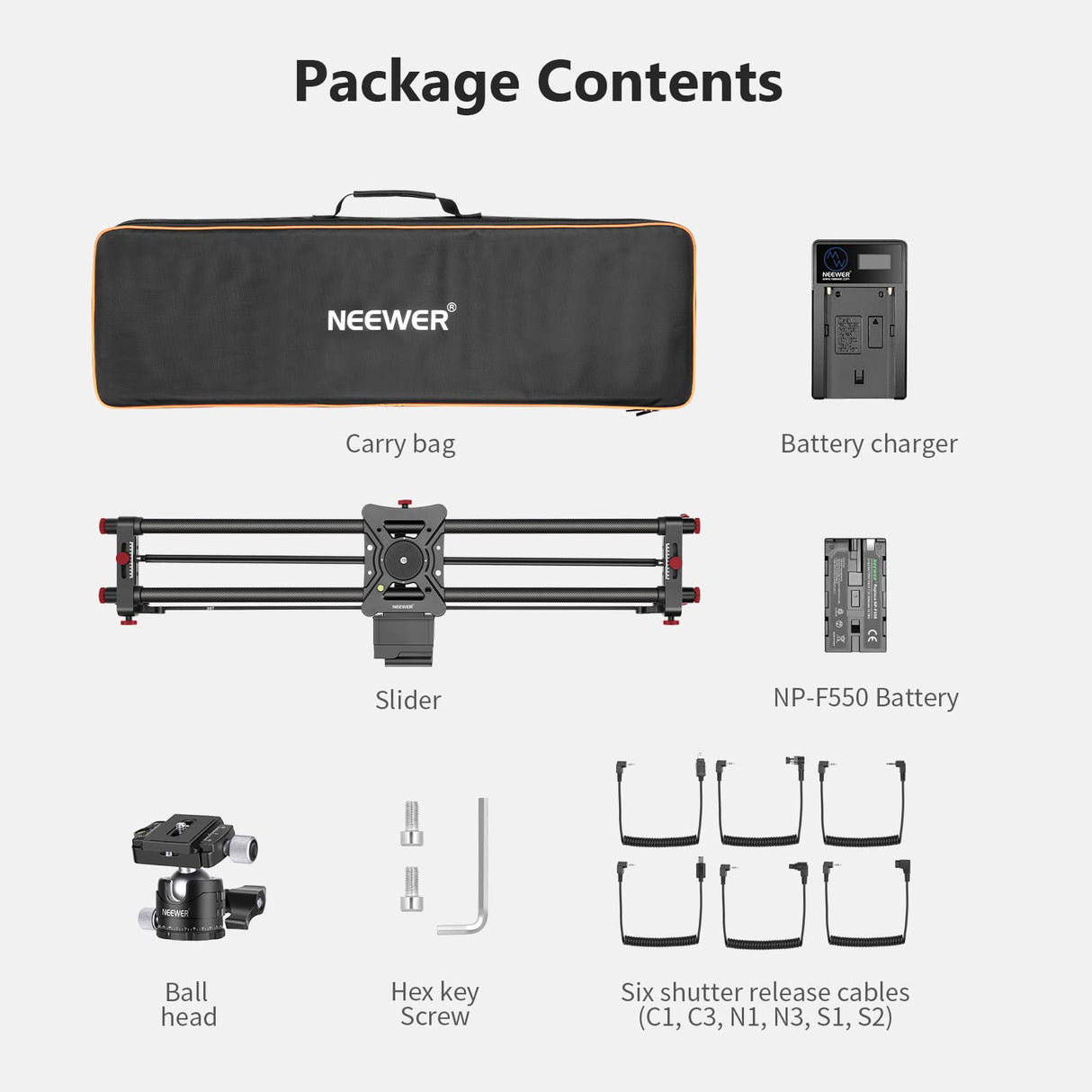 NEEWER 31,5"/80cm Deslizador de Cámara Motorizado, Control Inalámbrico de App Deslizador de Riel Dolly de Fibra de Carbono, Admite Modo de Video, Fotografía de Lapso de Tiempo, Horizontal (ER1-80)
