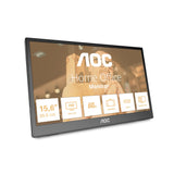 AOC 16T3EA Monitor Portátil 16" FHD, WLED, 60Hz, IPS, 4 ms GtG (1920x1080, Soporte Multiángulo, USB-C)