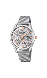 Festina Reloj Mujer F20627/1 Automatico Caja de Acero Inoxidable 316l Plateado Correa de Acero Inoxidable 316l Plateado