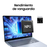 Samsung Galaxy Book4 Edge, Ordenador Portátil Galaxy AI, Pantalla 15.6", 16GB RAM, Procesador Snapdragon X Plus, Almacenamiento 256GB, PC Copilot+, Azul Zafiro, Teclado QWERTY Español