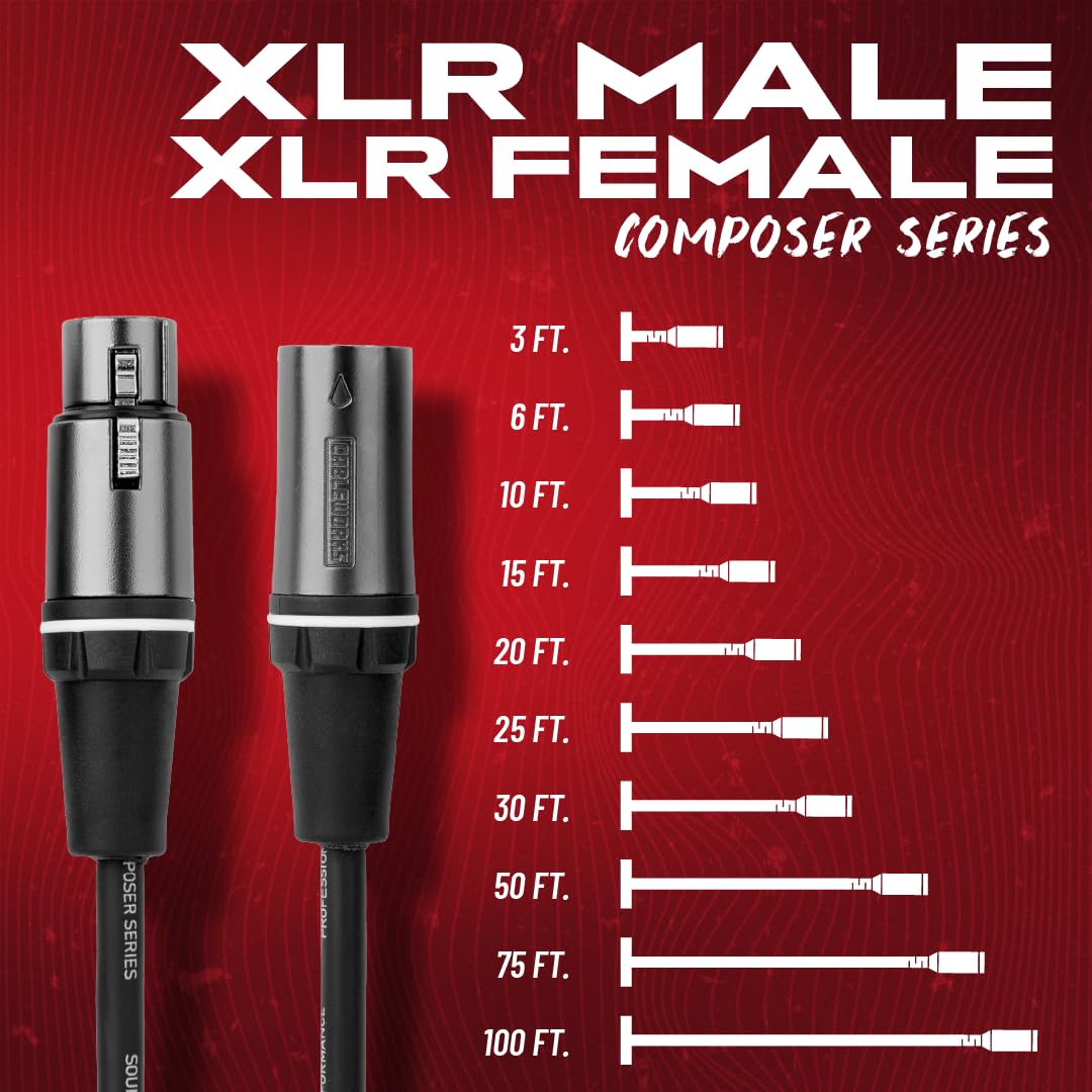 Gator Cableworks CBW-CPSRXLR-CBLE-75 Composer Series XLR de 75 pies