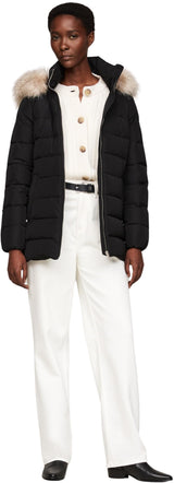 Tommy Hilfiger Cazadora Acolchada Mujer Heritage Down Tyra Jacket With Fur Larga, Negro (Black), XS