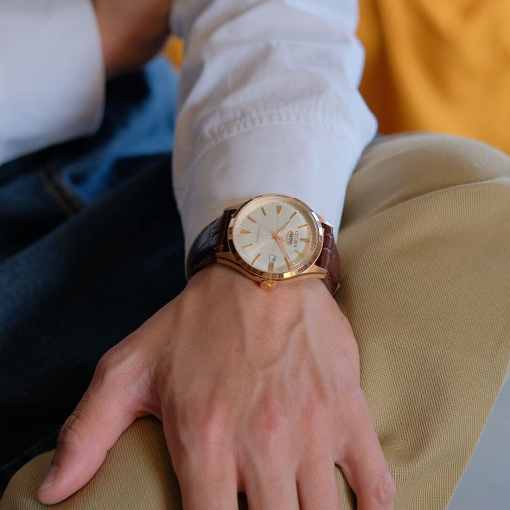 Citizen Reloj Analógico para Hombres de Automático con Correa en Cuero