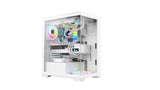 Vida Vetro - Carcasa Blanca ARGB para Juegos con Cristal Frontal y Lateral, ATX, 3 Ventiladores ARGB, 6 Puertos PWM ARGB
