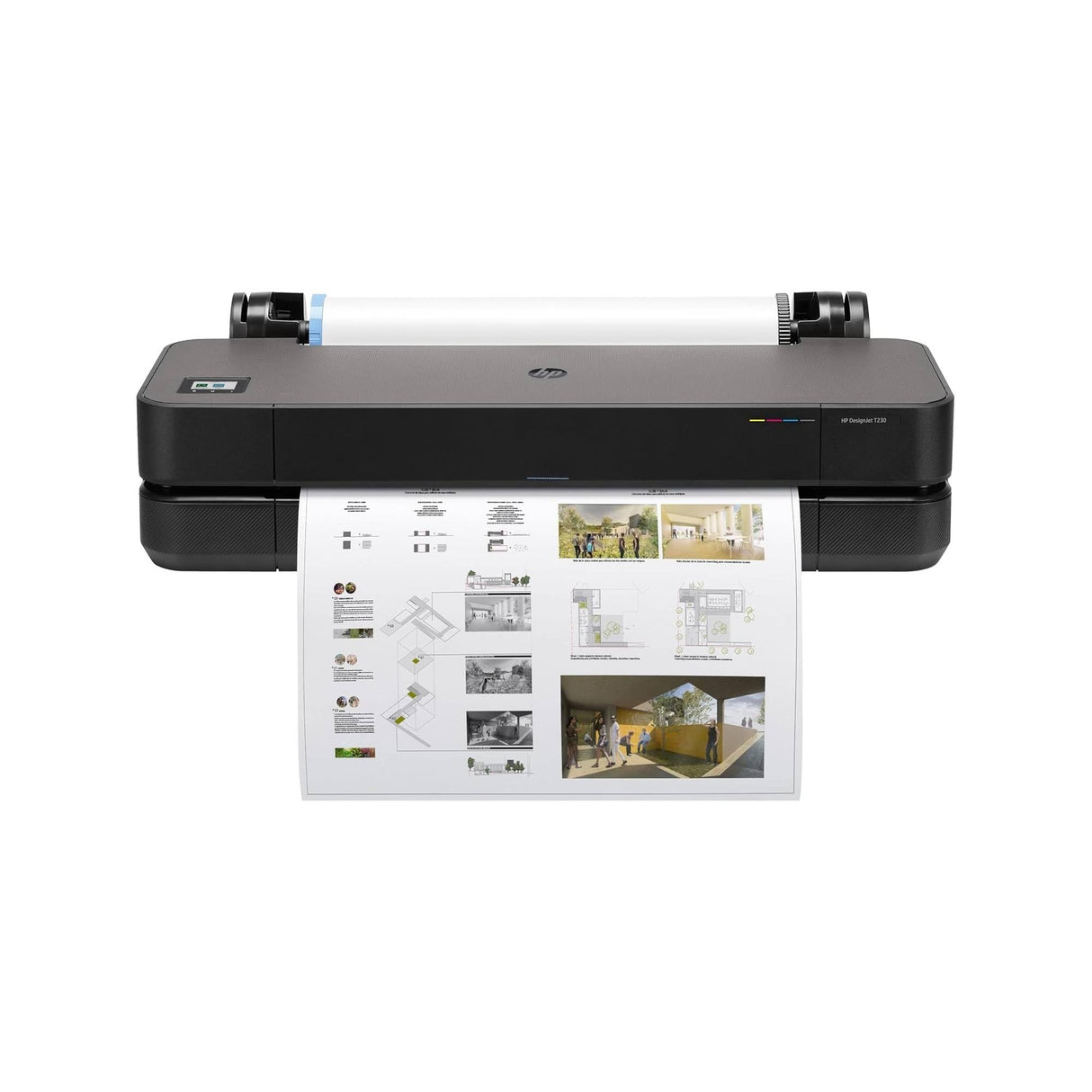 HP DesignJet T230 de 61 cm (5HB07D), Impresora de Gran Formato, Plotter, Estándar A4-A1, 68 Impresiones A1/h, Wi-Fi, Ethernet, USB, 2400x1200 dpi, Metal Reciclado, Garantía de 1 Año, HP Click, Negro