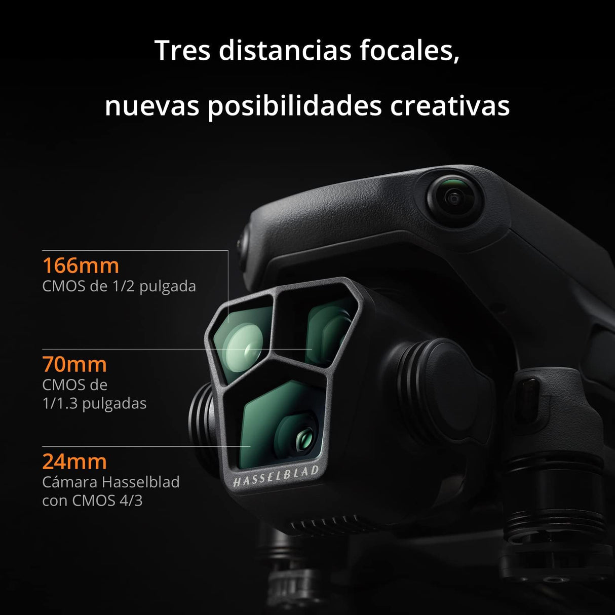 DJI Mavic 3 Pro Pack Vuela Más con DJI RC Pro (pantalla de alto brillo), Mando a distancia, cámara Hasselblad con CMOS 4/3, tres baterías de vuelo inteligentes, centro de carga, juego de filtros ND