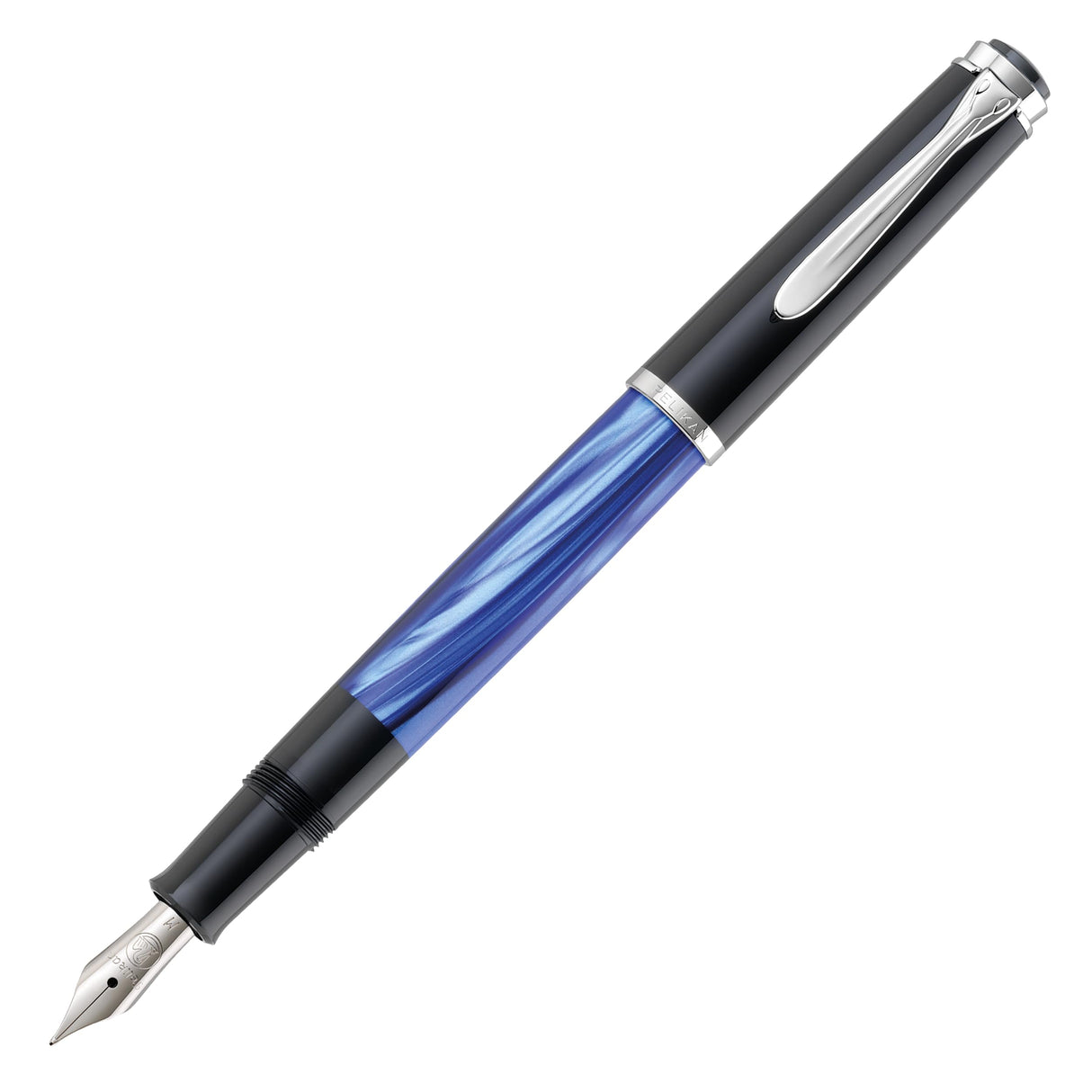 Pelikan 801959 - Pluma estilográfica en punto de escritura EF, color azul veteado