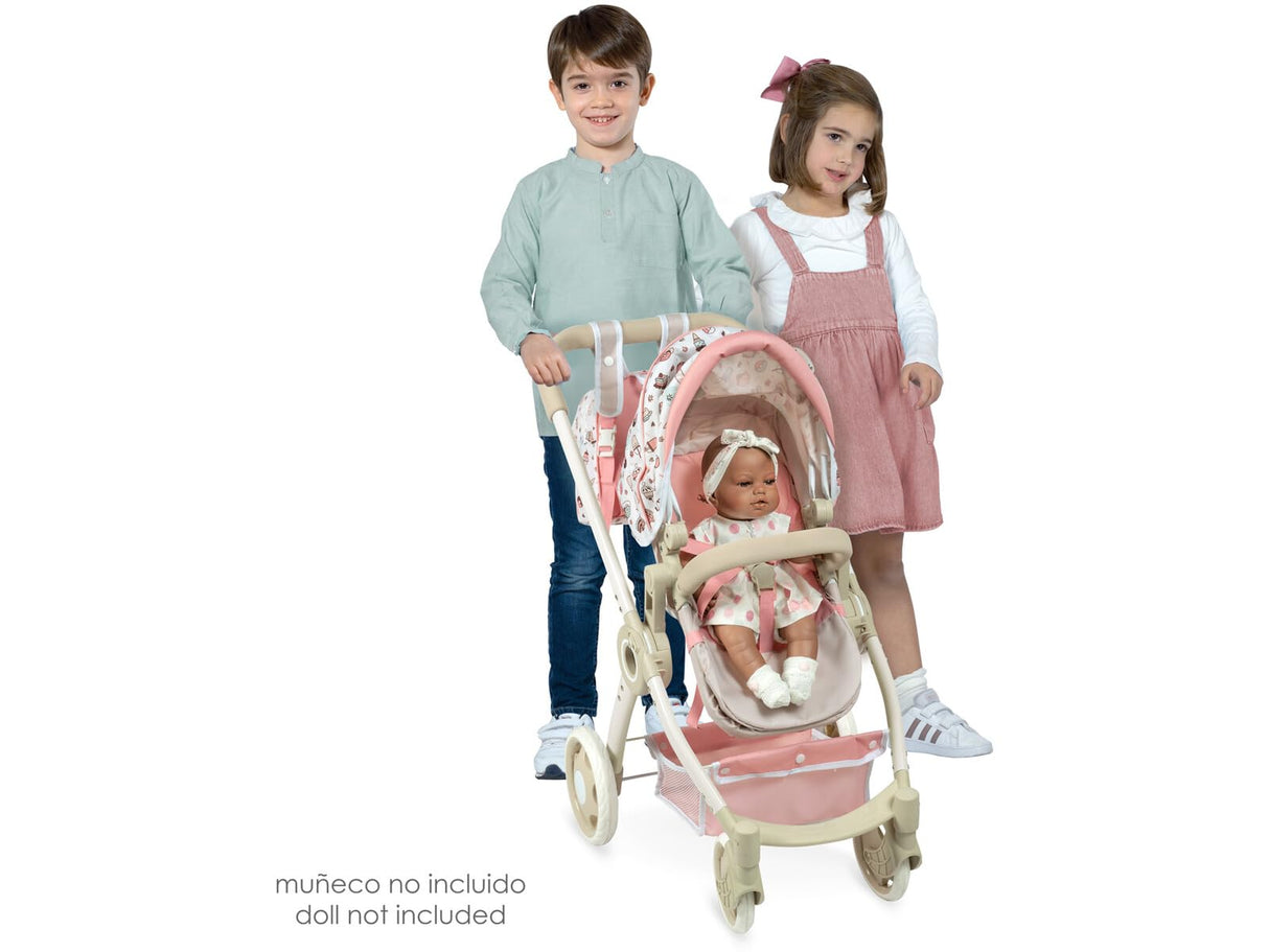 DE CUEVAS TOYS Coche Muñeca 3 X 1 Plegable Sweet 41X62X70Cm