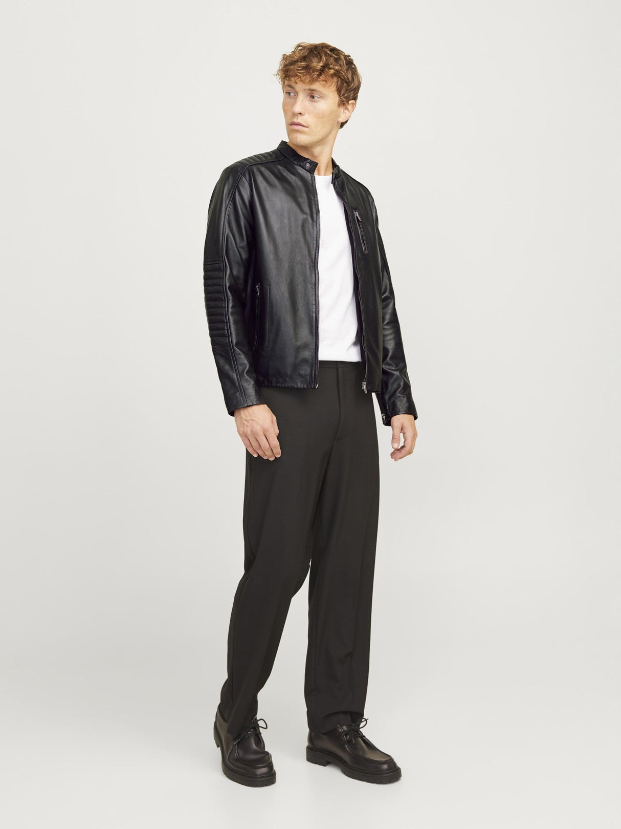 JACK & JONES Leather Jacket Leather Jacket Black S Black S
