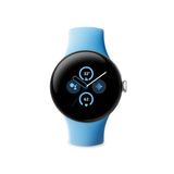 Google Pixel Watch 2 con Fitbit y Google - Control de frecuencia cardiaca, gestión del estrés y seguridad - Smartwatch Android - Caja de aluminio en tono plata - Correa deportiva en celeste - Wi-Fi