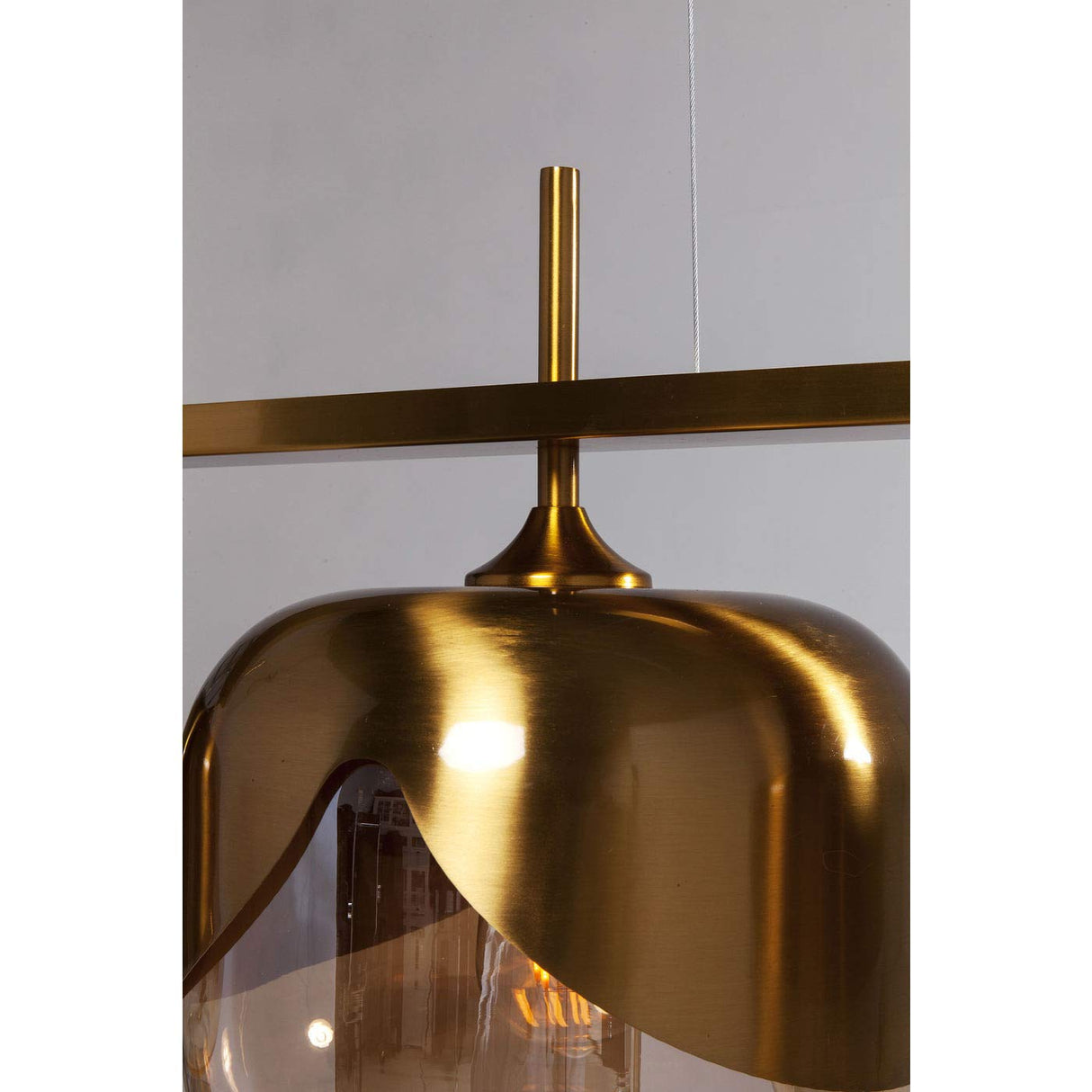 KARE Design Golden Goblet Quattro - Lámpara de techo colgante (25 cm de diámetro, con 4 paraguas, 143 x 129 x 25 cm), color dorado
