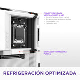 NZXT N7 B850 - Placa Base Gaming AMD B850 AM5 ATX para Ryzen 9000/8000/7000-16+2+1, DDR5, 3X M.2, PCIe 5.0, Wi-Fi 6E, 2.5GbE, USB 4 – M.2 NVME con Cierre rápido – Cubierta Completa – Blanco