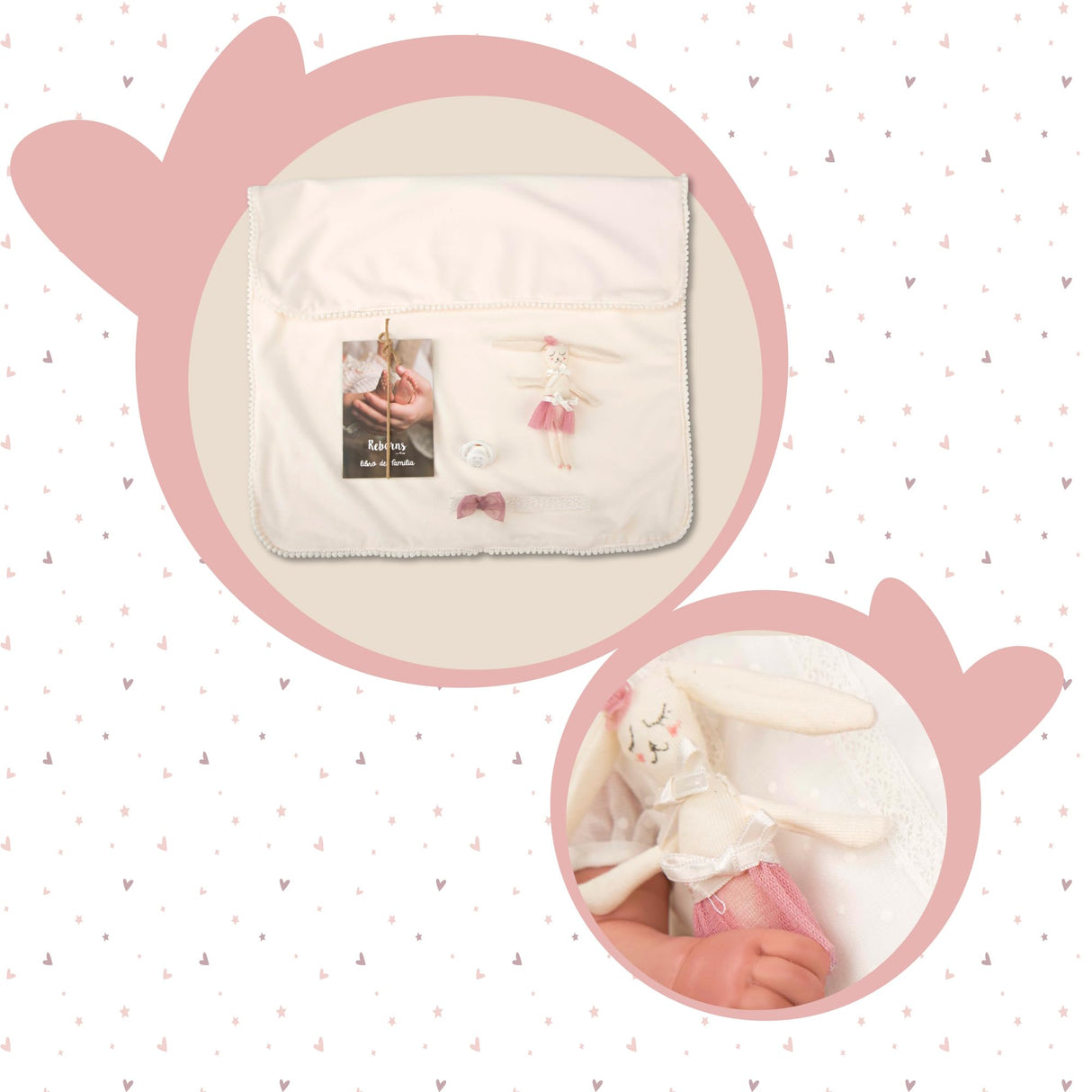 ARIAS - Muñeca Reborn Naroa de 45 cm con Manta y Muñequito, Bebé Realista con Ropita, Chupete y Chupetero, Extremidades de Vinyl y Cuerpo Blando, Juguete para Niños y Niñas +3 años (ARI98088)