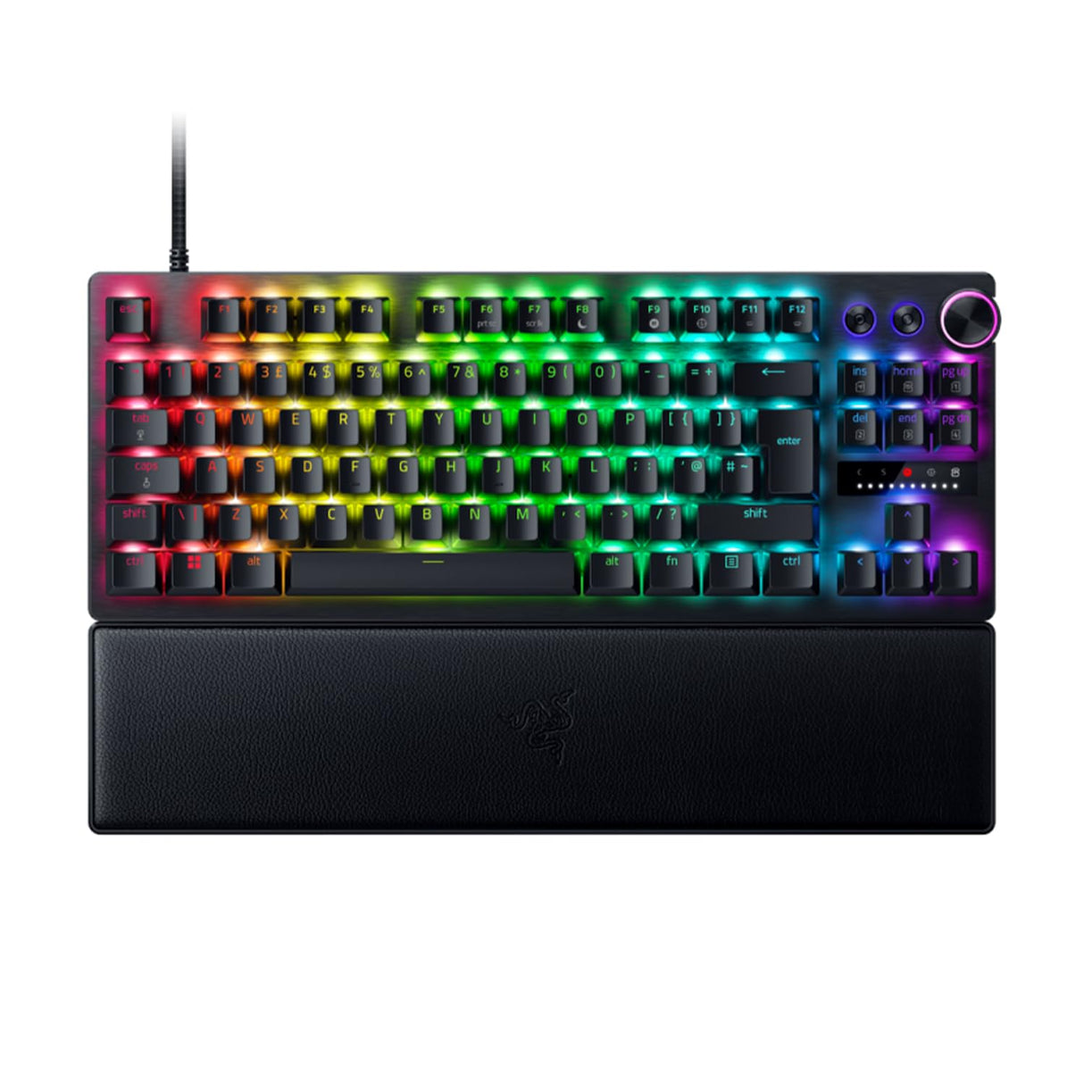 Razer Huntsman V3 Pro Tenkeyless – TKL - Teclado óptico analógico de Deportes electrónicos con Cierre a presión y Modo de liberación rápida (ajustes a Bordo, Rueda multifunción y Botones de Control