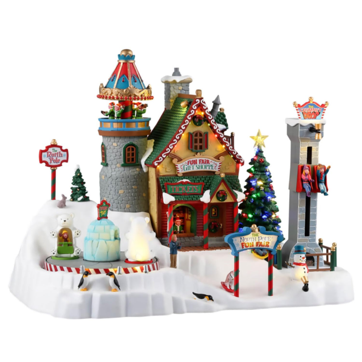Lemax- Santa's Wonderland Sights & Sounds: North Pole Fun Fair, Multicolor (35020-UK)
