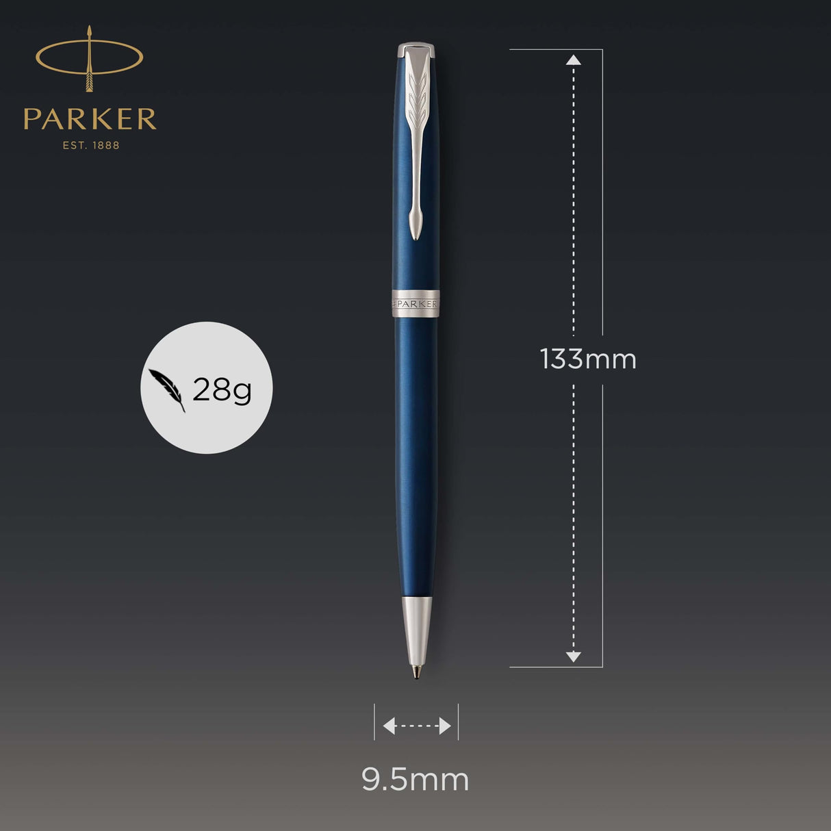 Parker Sonnet bolígrafo | lacado en azul con adorno acabado en paladio | punta media | en estuche de regalo