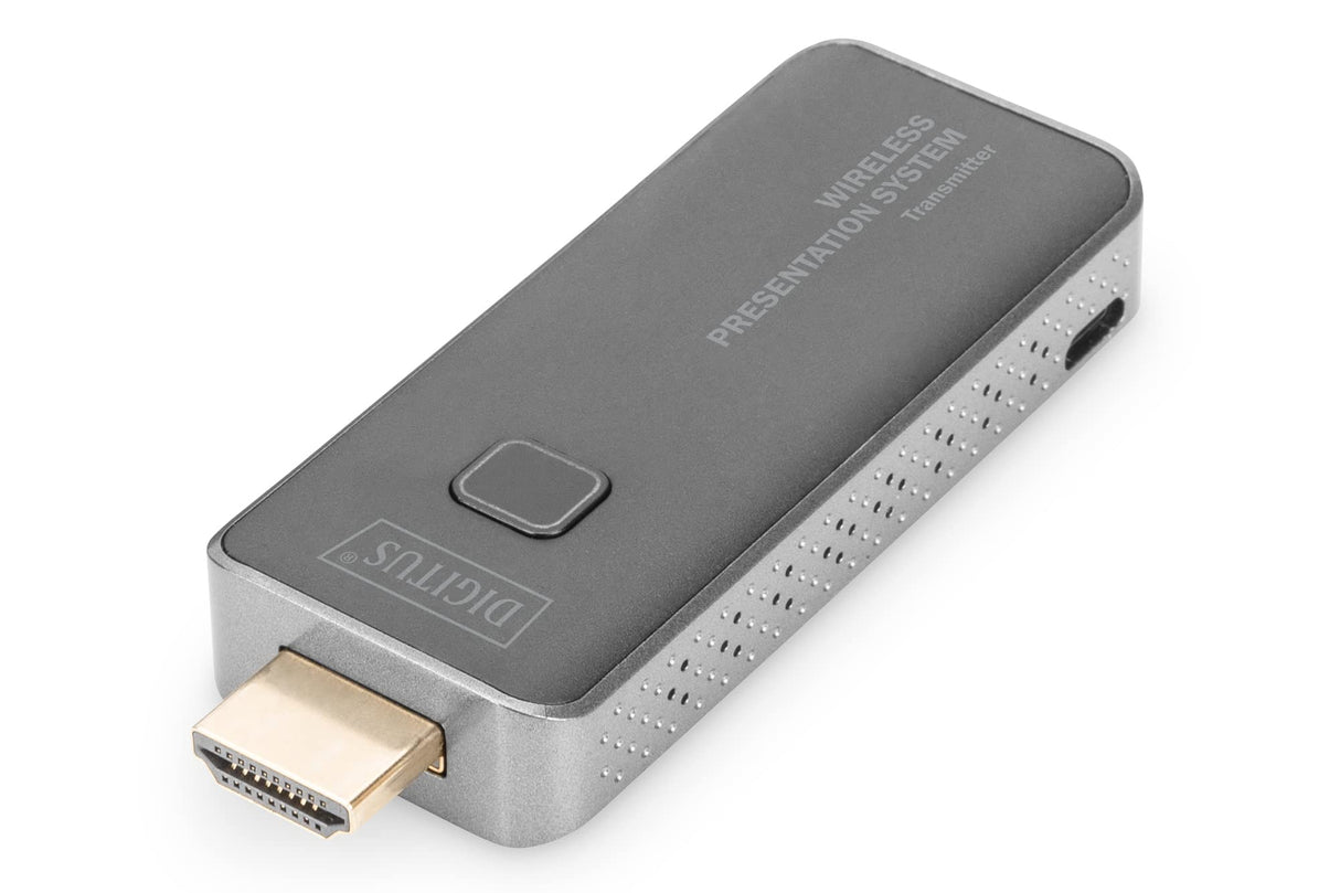 DIGITUS DS-55320 Click & Present Mini - Transmisor HDMI para ampliación - Unidad transmisora HDMI para DS-55319 - No Requiere Controladores - True Plug & Play - Plata/Negro