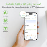 ViATOM Oxímetro de Pulso Pediátrico, Monitor de Oxígeno Para niños que realiza un Seguimiento Continuo de los Niveles de Oxígeno en Sangre de los Niños con Recordatorio de Audio