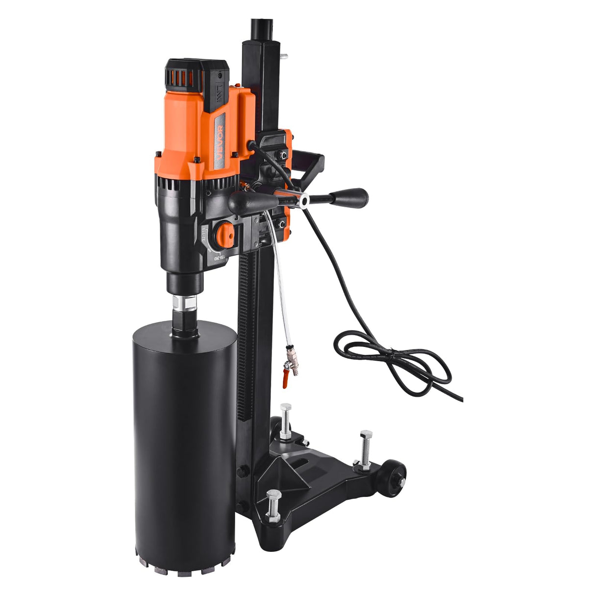 VEVOR Perforadora de Diamante, Perforadora de Núcleo 535/920 RPM de 2 Velocidades en Seco y Húmedo con Soporte, 10 Brocas, Diámetro de Perforación de 20-254 mm para Hormigón, Ladrillo, Piedra
