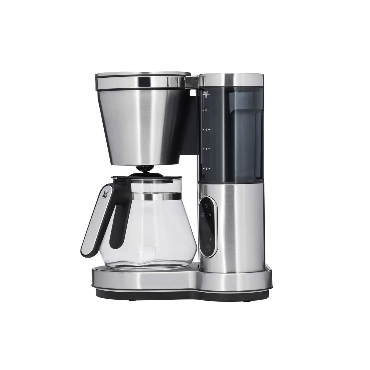 WMF Lumero Cafetera de filtro con jarra de cristal, café de filtro, 10 tazas, función temporizador, placa calentadora, cafetera con depósito de agua extraíble, apagado automático, 1000 W