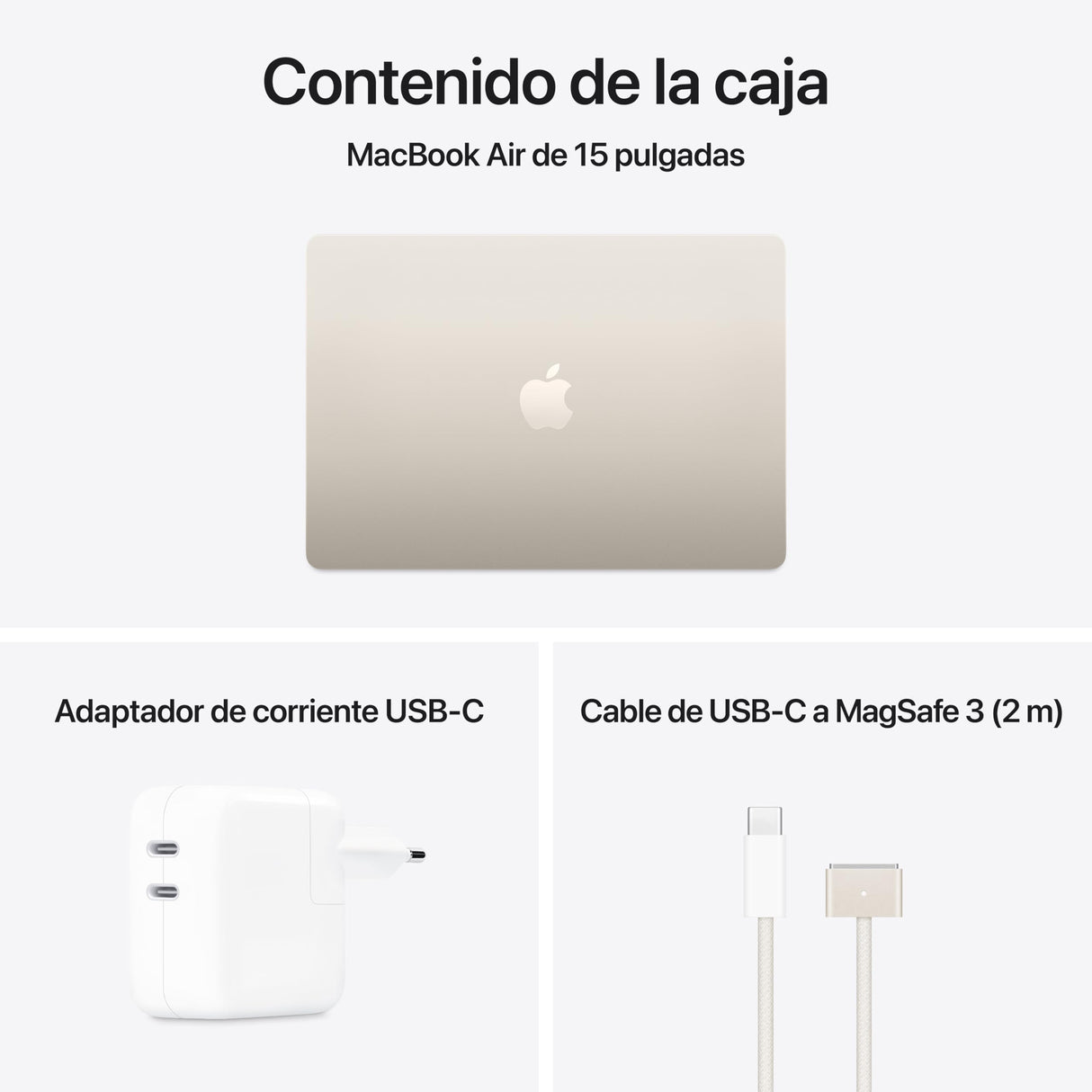 Apple 2025 MacBook Air de 15 Pulgadas con Chip M4: diseñado para Apple Intelligence, Pantalla Liquid Retina de 15,3 Pulgadas, 24 GB de Memoria unificada, 512 GB SSD, Teclado español; Blanco Estrella
