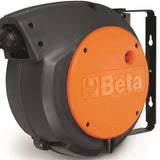 Beta - 1844 15-H05 Carrete automático con protección térmica y cable 3Gx1,5 mm² longitud cable sin carcasa de 1 m, con soporte orientable de 180° y segundo soporte para empotrar rápido, 018420821
