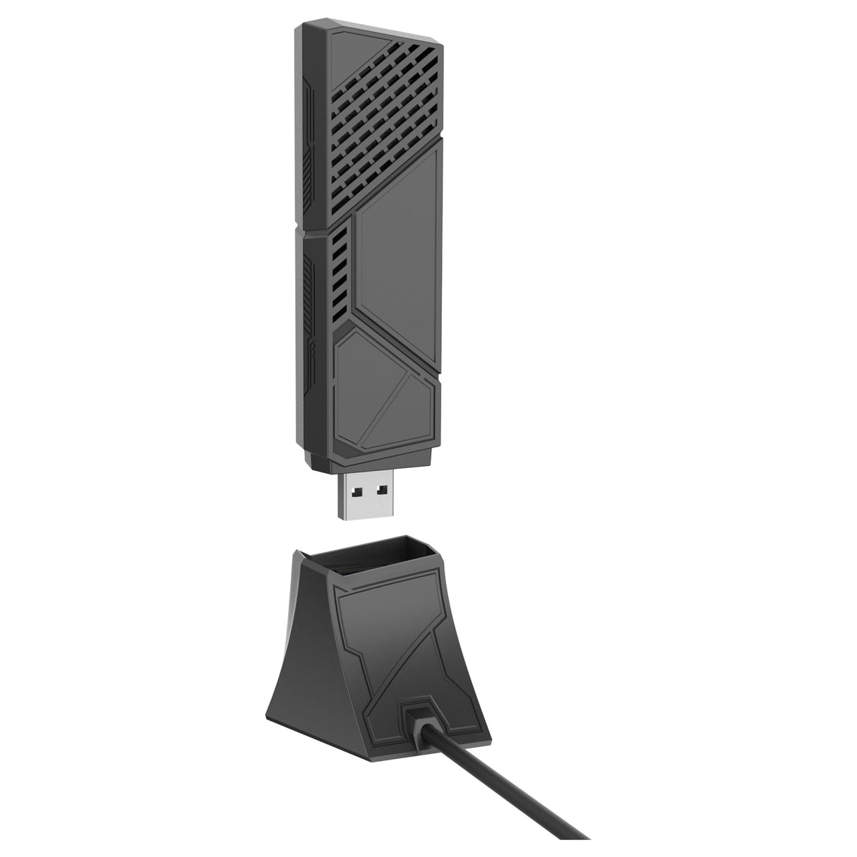 ASUS ROG USB-BE92 - Adaptador USB WiFi 7 BE6500 tribanda, Banda de 6 GHz, Compatible con 4096-QAM, Funcionamiento multienlace (MLO), Compatible con Tipo A y C, Seguridad de Red WPA3