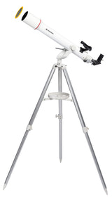 Bresser Refractor Telescopio Nano AR-70/700 AZ con trípode de Aluminio de 3 Patas, Montaje azimutal, buscador de Puntos LED y Adaptador de cámara para Smartphone para Principiantes, Color Blanco