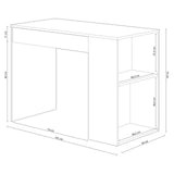 Habitdesign Mesa de Estudio con 1 Cajon, Mesa de Estudio o Escirtorio, Modelo Masster, Acabado en Blanco Artik y Gris Antracita, Medidas: 101 cm (Ancho) x 73 cm (Alto) x 50 cm (Fondo)