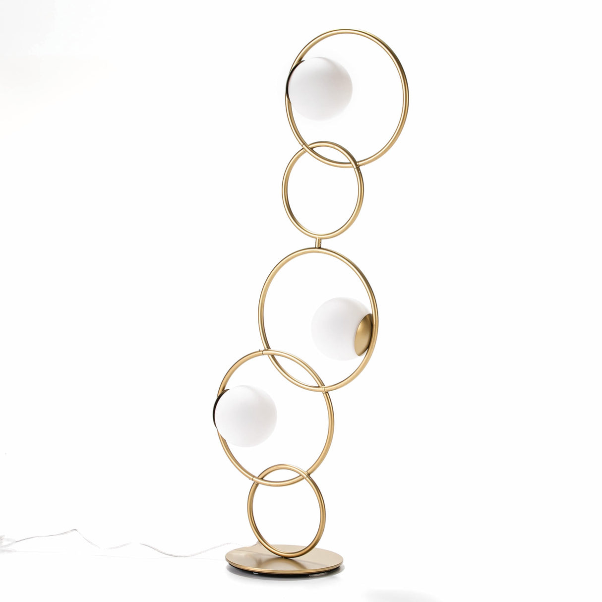 LAMPARA DE PIE 45X27X126 CRISTAL/METAL DORADO