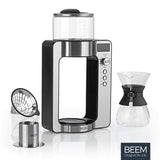 Beem Basic Selection Pour Over - Cafetera goteo con báscula de cristal, de acero inoxidable, jarra de café de 0,75 L, con principio de preparación directa, con cabezal giratorio