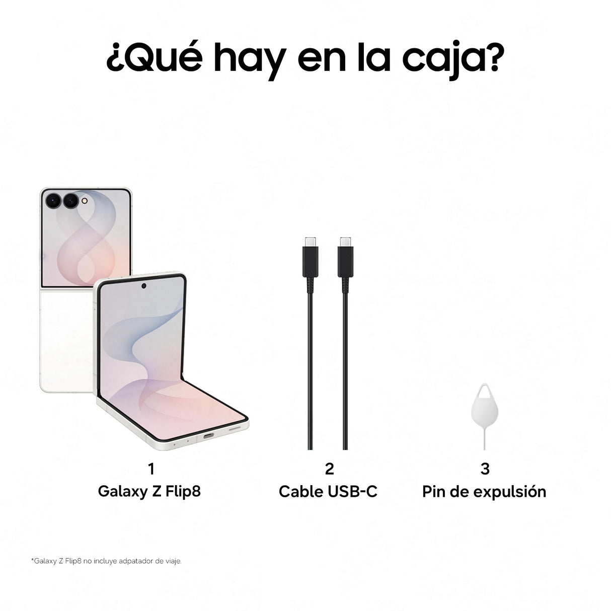 Samsung Galaxy Z Flip8, 512 GB, Teléfono Móvil con IA, Blanco
