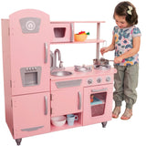 KidKraft Cocina de Juguete Rosa Vintage de Madera para niños con teléfono de Juguete y Nevera Vintage, Cocina Infantil, Juguetes niños 3+ años (53179)