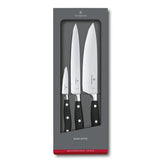 Victorinox Grand Maître, set de cocina profesional, 3 piezas, afilado recto, extra afilado, mango de plástico robusto, negro