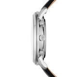 Fossil Reloj Neutra para hombre, movimiento cronógrafo de cuarzo con correa de piel, Negro y tono plata