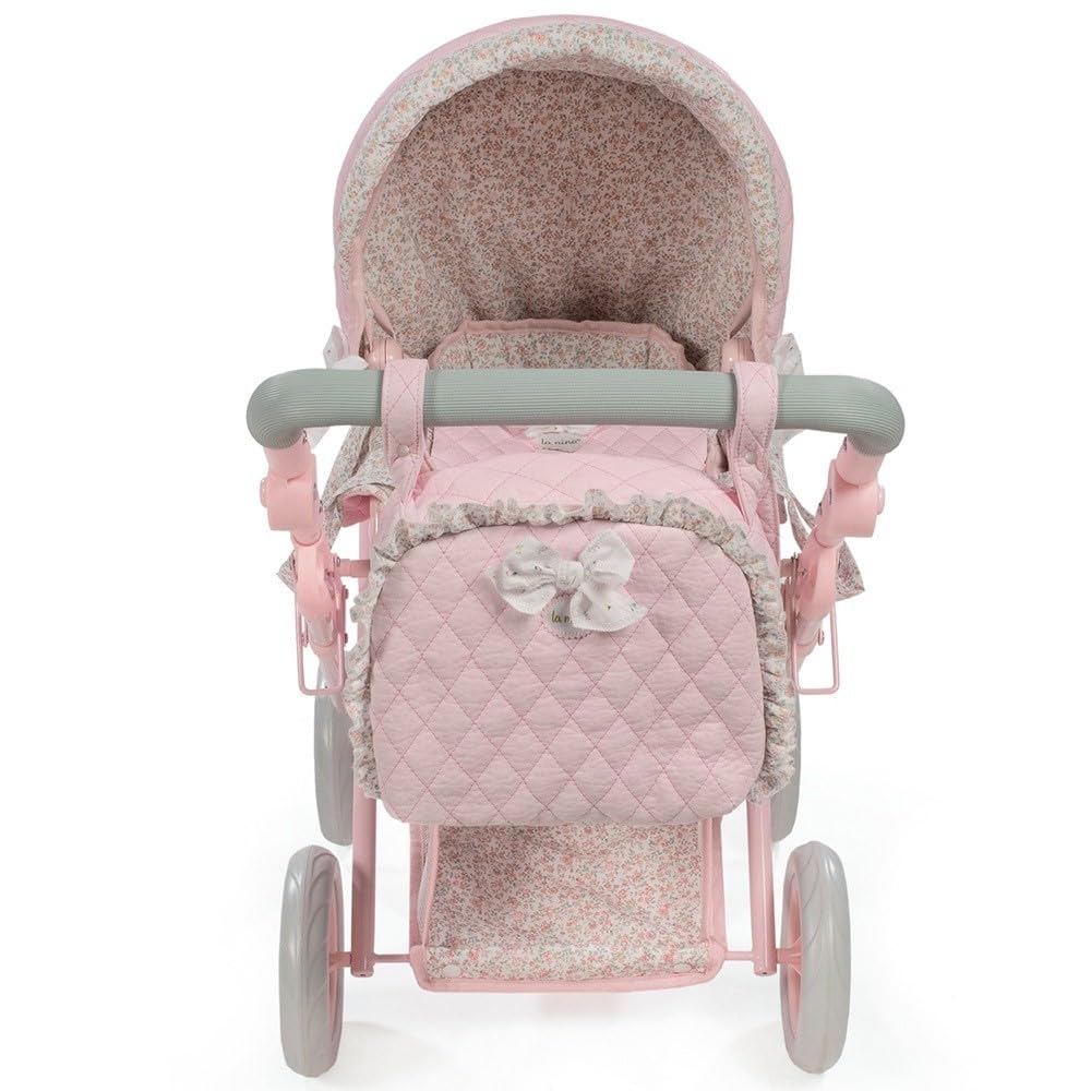 Diset La Nina - Cochecito/Silla para muñecas Violeta Rosa Flor (37X65X44 Cm)