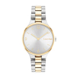 Calvin Klein Reloj Analógico de Cuarzo para Mujer Colección Linked Bracelet 32MM con Correa de Acero Inoxidable Bicolor - 25200132