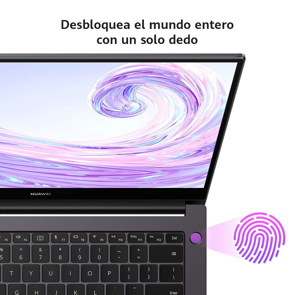 HUAWEI Matebook D14 - Ordenador Portátil Ultrafino de 14" FullHD (Intel Core i5-10210U, 16GB RAM, 512GB SSD, Intel UHD Graphics, Windows 10 Home) Space Grey - Teclado QWERTY Español