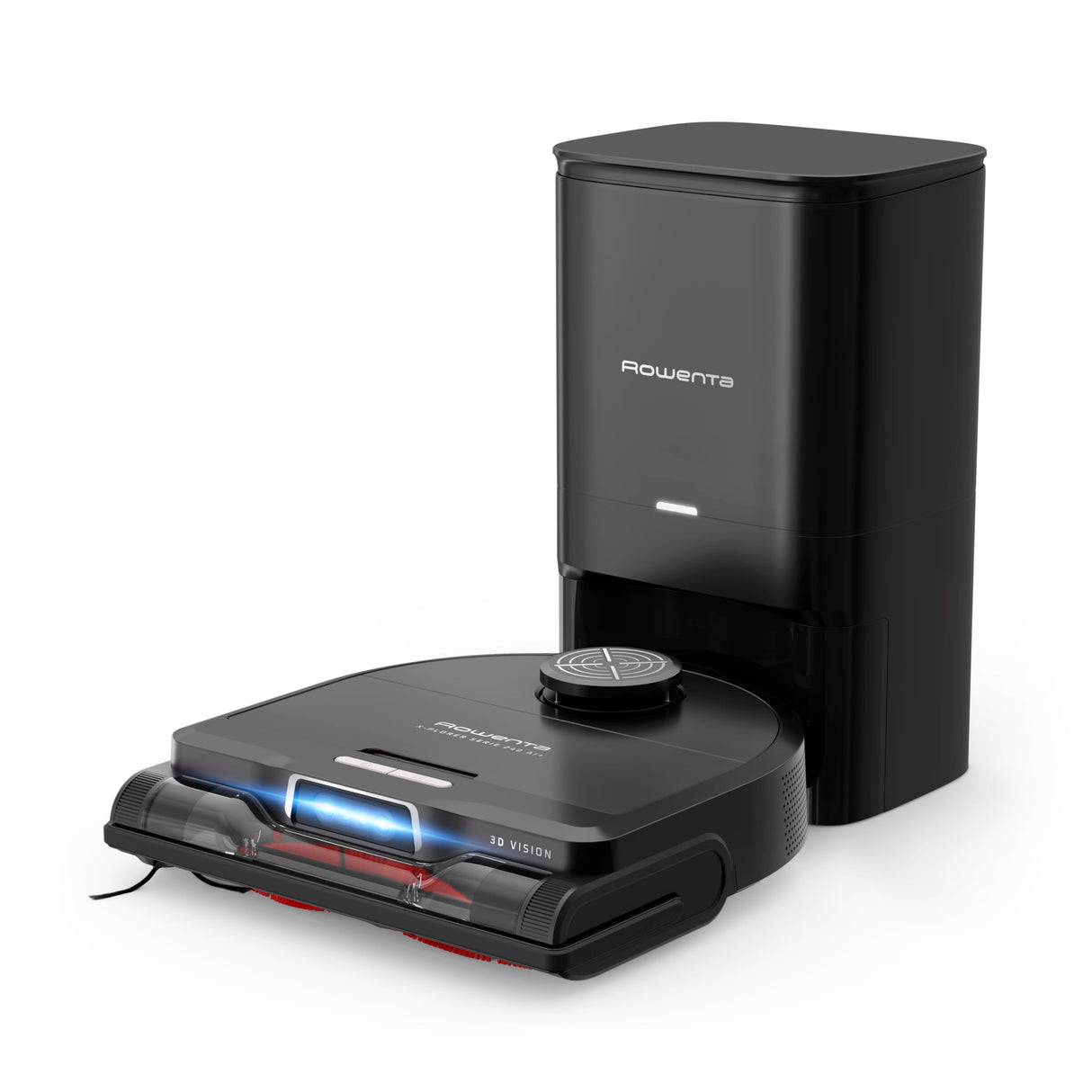 Rowenta RR9695 X-Plorer Serie 240+ Robot Aspirador AI, modelo de animales y alergias, cepillo eléctrico animal extragrande, trapeador vibrante, diseño en ángulo recto para un fácil acceso en cualquier