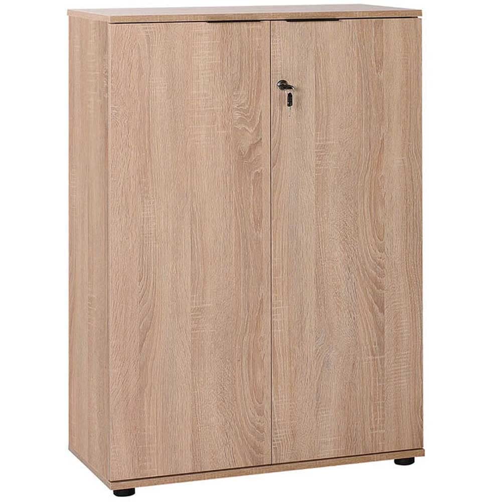 BAKAJI Armario archivador de Documentos 2 Puertas, Mueble de Oficina, módulo estantería de 3 estantes, para casa, Oficina, Estudio, Porta Tarjetas, portadocumentos con Llave y Cierre de Cerradura