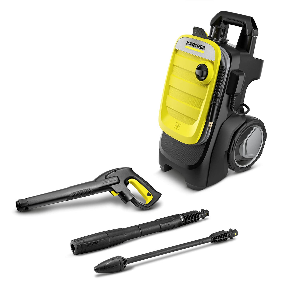 Kärcher Hidrolimpiadora K 7 Compact, presión: máx.180 bar, caudal: 600l/h, rendimiento superficie: 60m²/h, filtro agua, peso: 16kg, manguera alta presión y pistola, boquilla turbo, lanza pulverizadora