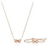 Swarovski Conjunto Hyperbola, Símbolo del infinito, Blanco, Baño tono oro rosa