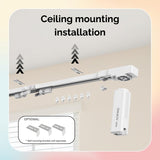 ACRIMO Riel de Cortina Motorizado, Kit de Riel Inteligente para Cortinas con Alimentación mediante Panel Solar y Enchufe a Pared Opcional, Largo 6 Metros