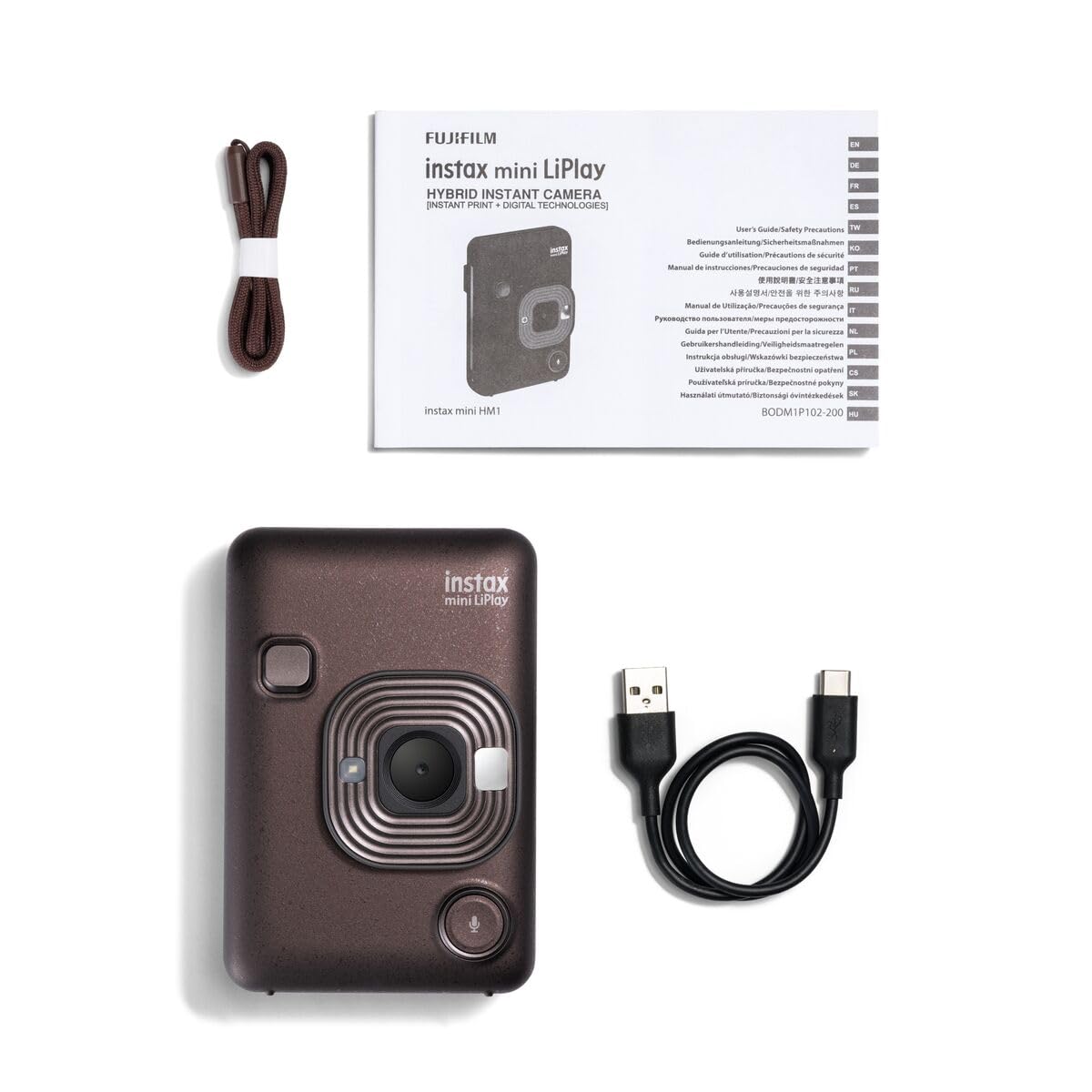 instax - Mini LiPlay, cámara instantánea híbrida. Cámara e Impresora para Smartphones. Color Deep Bronze