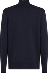 Tommy Hilfiger Sudadera con cremallera Hombre Essential Terry con cuello alto, Azul (Desert Sky), L
